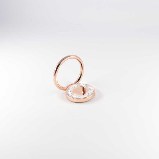 fashionpaillette bague anneau support pour telephone magnetique metal rose or paillette 360 degres phonebague specialiste